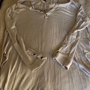 Free People Creme long sleeve tunic